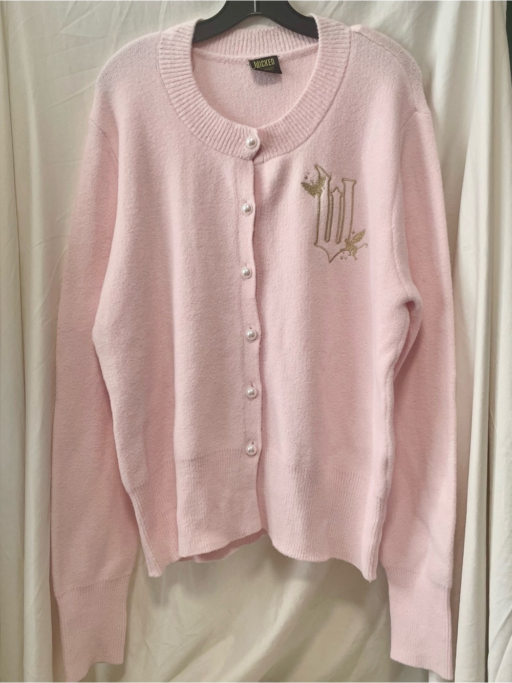Women's Wicked Pink Pearl-Button Cardigan Sweater